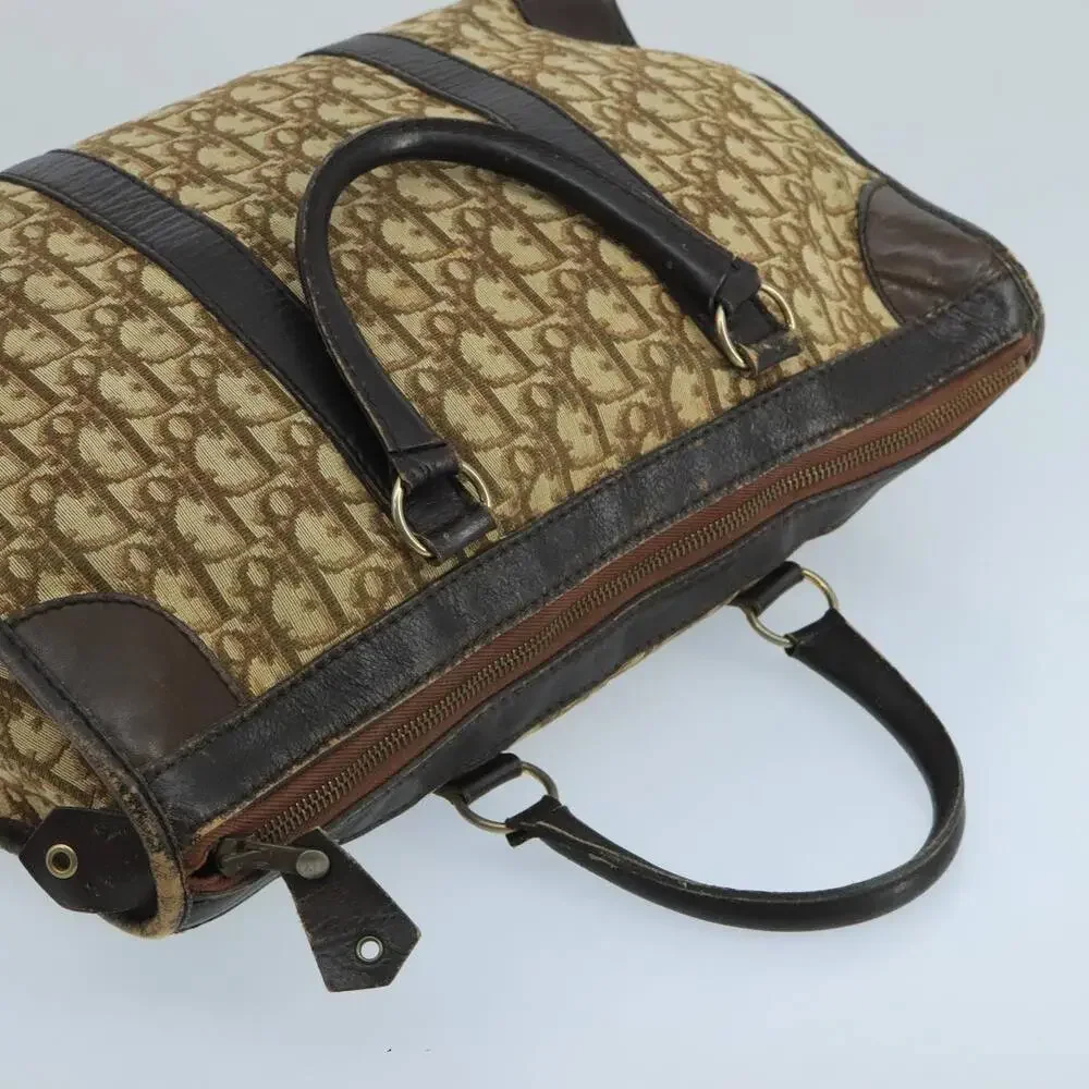 DIOR Trotter Canvas Boston Bag Brown